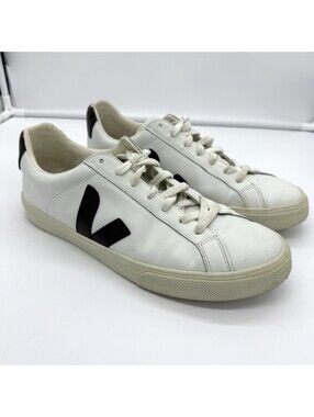 VEJA Womens Natural White Black Leather Casual Shoes Sneakers Women 11 Commute